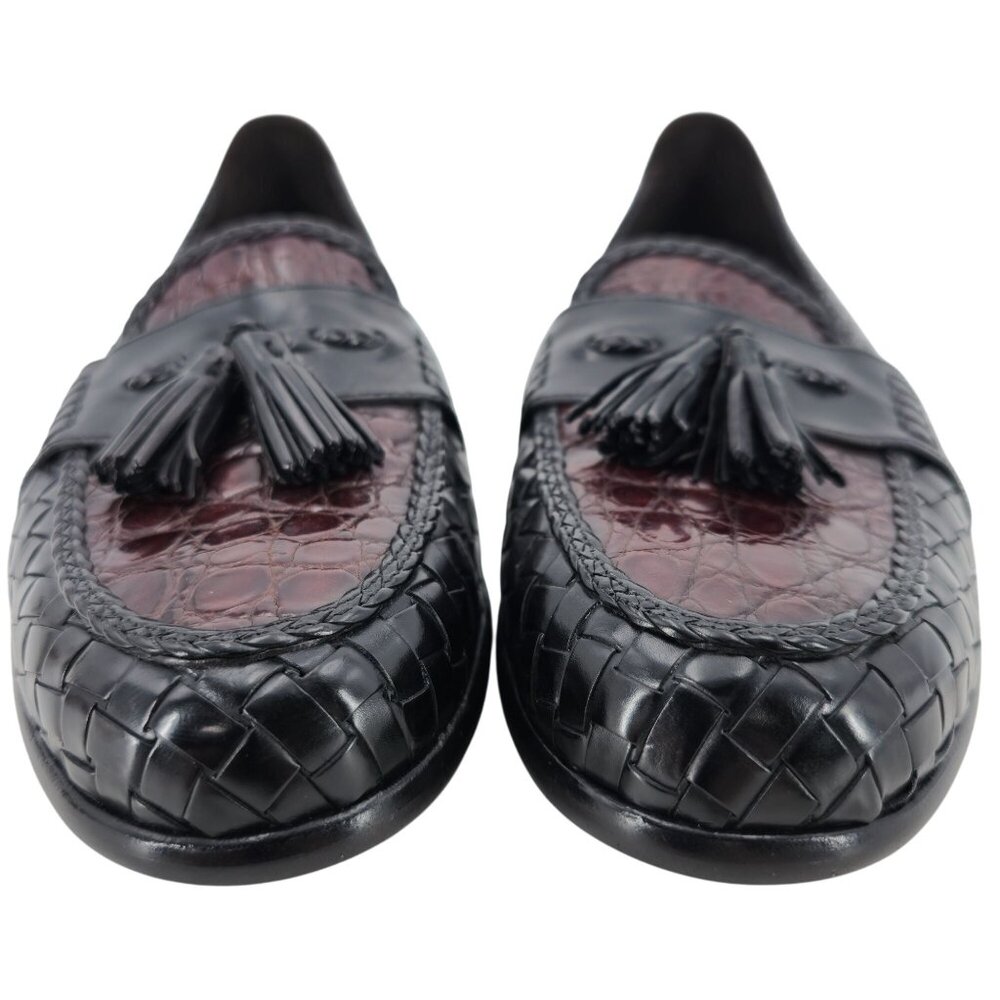 NEW Vintage Bragano Exotic Crocodile Leather Dress Shoes Mens 13N Brown Black - Picture 7 of 14
